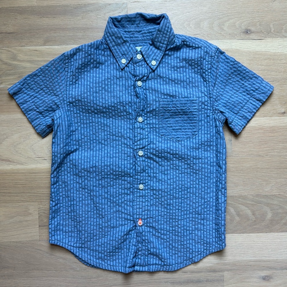 Boys’ J. Crew Short-Sleeve Seersucker Button-Down - Size 6-7